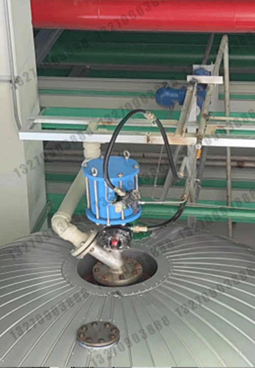 气动上展式衬氟放料阀